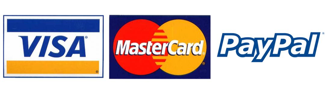 Master card, Visa or PayPal